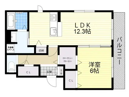 CASA IMAKITA CAMELLIA(1LDK/2階)の間取り写真
