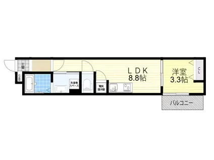 アート尼崎若王寺(1LDK/3階)の間取り写真