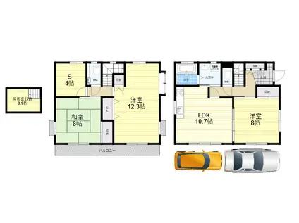 阪急神戸本線 園田駅 徒歩11分 1階建 築27年(3SLDK)の間取り写真