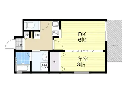 ワコーレヴィータ尼崎浜2丁目(1DK/2階)の間取り写真