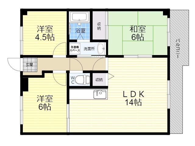 サニープラザ(3LDK/6階)の間取り写真