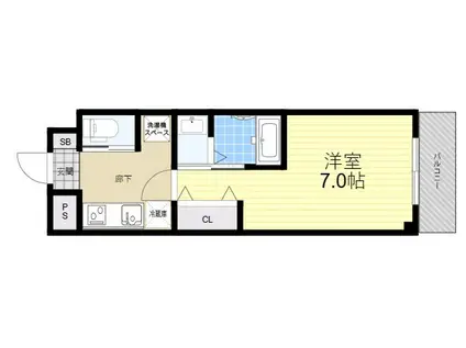 ラ・ポルテ武庫之荘(1K/4階)の間取り写真