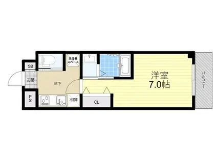 ラ・ポルテ武庫之荘(1K/4階)の間取り写真
