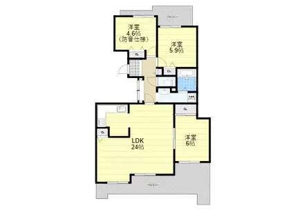 パラツィーナセシリア仁川弐番館(3LDK/3階)の間取り写真