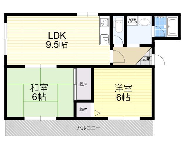 プチティアラ(2LDK/3階)の間取り写真