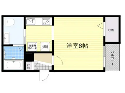 CASA出屋敷駅前(1K/3階)の間取り写真