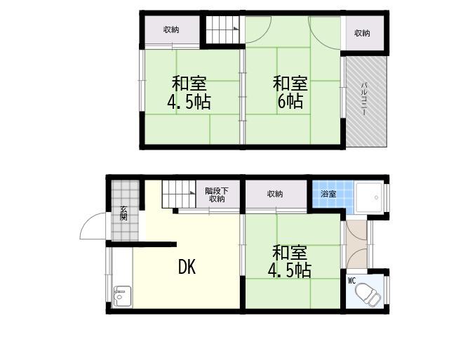 栗山町2丁目アパート(3DK/1階)の間取り写真