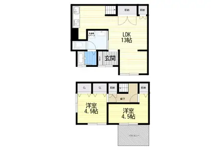 上ノ島2丁目テラス(2LDK)の間取り写真