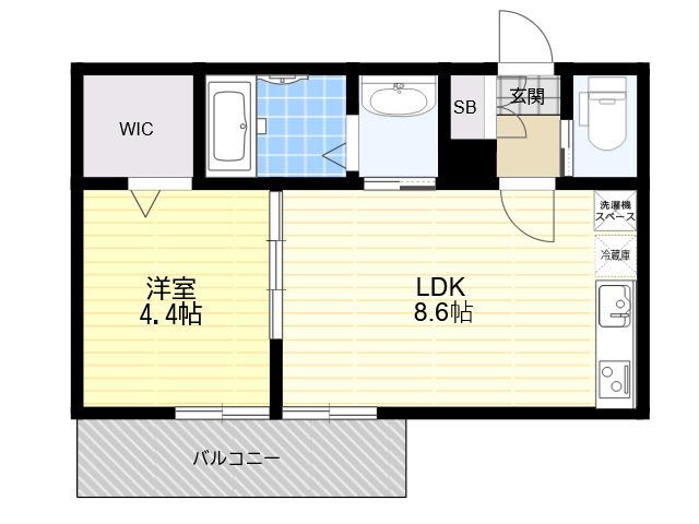 CASA立花(1LDK/2階)の間取り写真