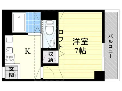 プチパレ天神(1K/2階)の間取り写真