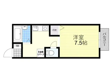 ユーハイツ千(1K/2階)の間取り写真