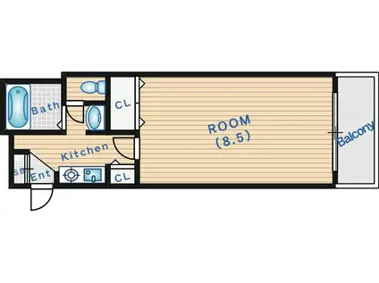 エスポワール(1K/2階)の間取り写真