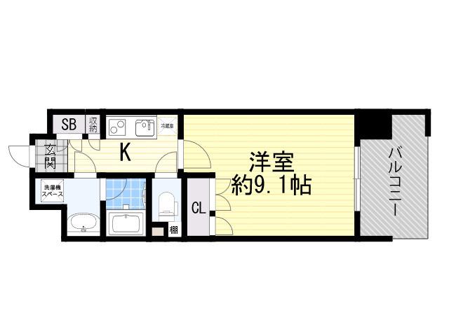パークフラッツ江坂(1K/5階)の間取り写真