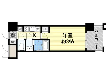 パークフラッツ江坂(1K/4階)の間取り写真