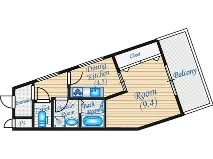 KAMITANI Ⅲ BLD(1DK/6階)の間取り写真