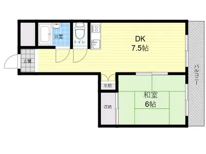 メゾン江坂(1DK/5階)の間取り写真