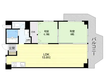 千里山パレス(2LDK/5階)の間取り写真