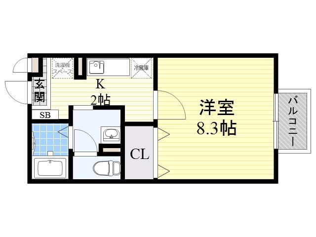 HEIM BRUNNENハイムブルンネン(1K/1階)の間取り写真