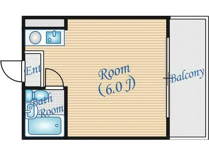 サンハイツ江坂(ワンルーム/2階)の間取り写真