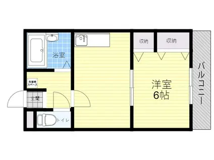 エバーグリーンハマ(1DK/1階)の間取り写真