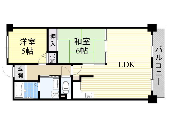 パルティール南が丘(2LDK/3階)の間取り写真