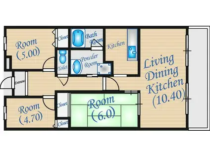 ヴィオラ千里(3LDK/4階)の間取り写真
