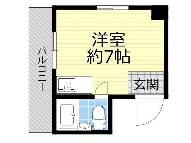 エクセレンス月が丘(ワンルーム/2階)の間取り写真