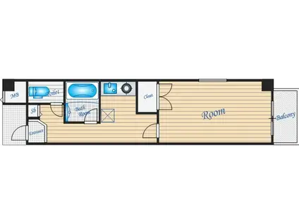 ハイツ一力(1DK/1階)の間取り写真