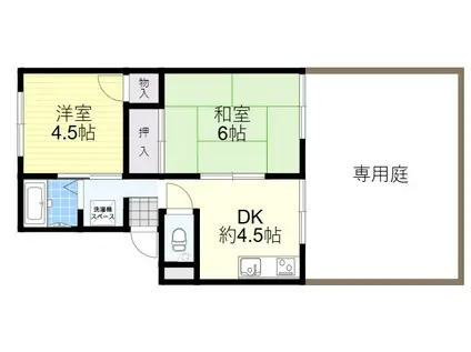 プレジール浜(2DK/1階)の間取り写真