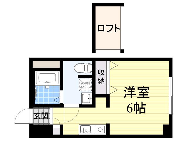 ベルデビエント千里山(ワンルーム/1階)の間取り写真