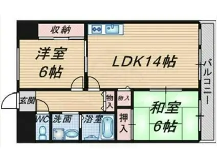 グレイス泉丘(2LDK/1階)の間取り写真