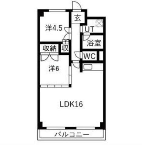 グレースフルハイツ1号館(2LDK/3階)の間取り写真