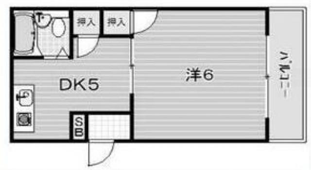サンハイツ岡本(1DK/3階)の間取り写真