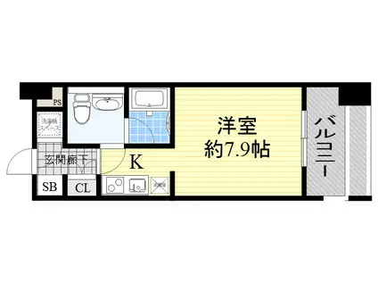 レジディア江坂(1K/11階)の間取り写真