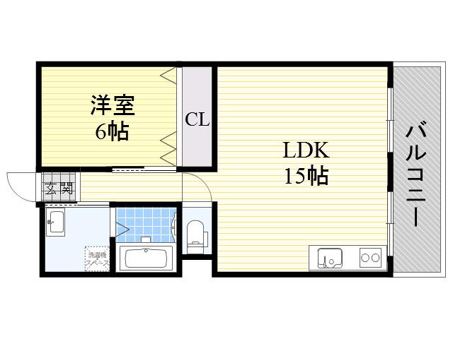 第一マンション寺直(1LDK/7階)の間取り写真