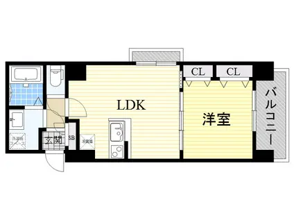 ノルデンハイム江坂Ⅱ(1LDK/11階)の間取り写真