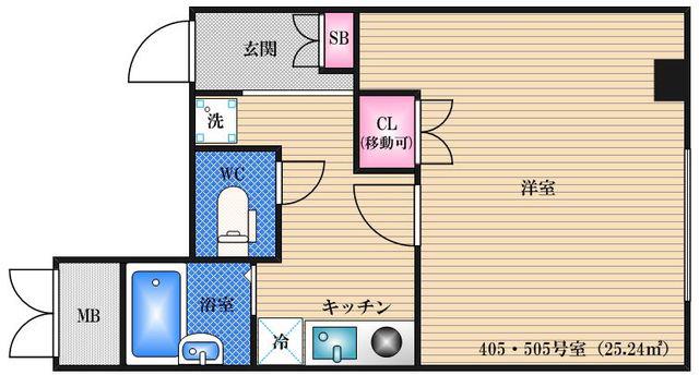 ロイヤル江坂(1K/7階)の間取り写真