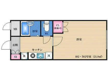 ロイヤル江坂(1K/7階)の間取り写真