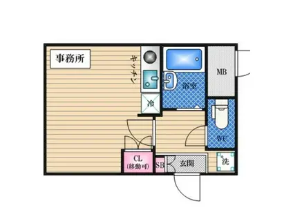 ロイヤル江坂(ワンルーム/4階)の間取り写真