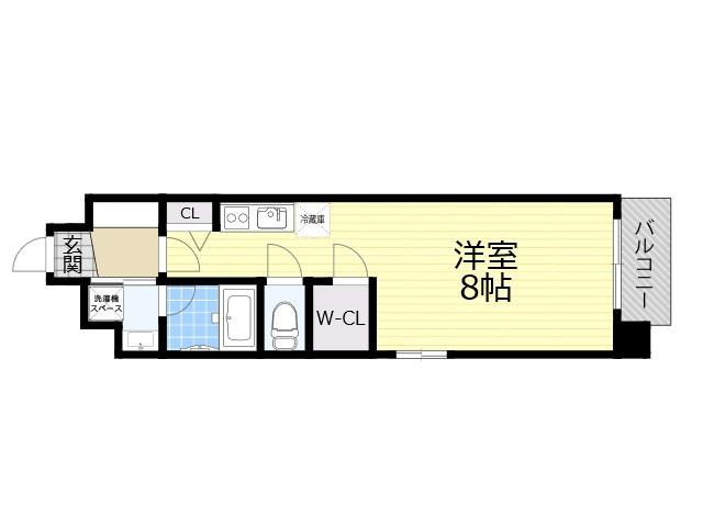 オーパス(1K/6階)の間取り写真