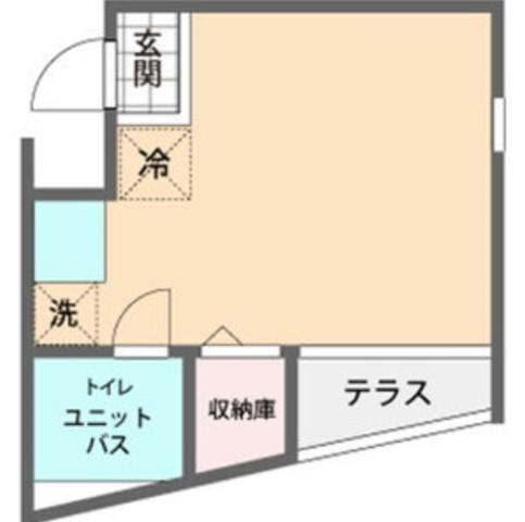 サラダボウル(ワンルーム/2階)の間取り写真