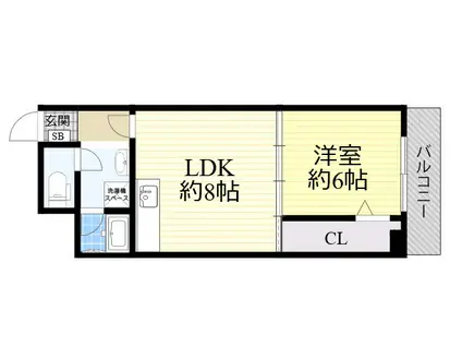 ドエルパークサイド(1LDK/3階)の間取り写真