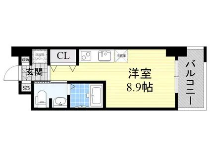 グレンパーク江坂Ⅱ(ワンルーム/4階)の間取り写真