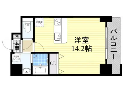 グレンパーク江坂Ⅱ(ワンルーム/8階)の間取り写真