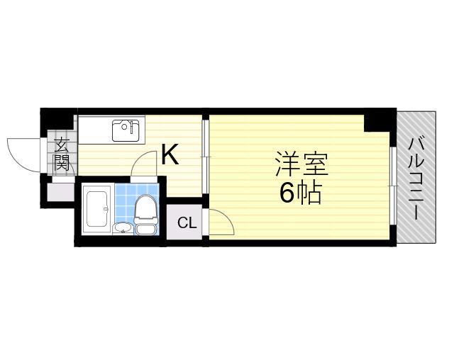 RHYTHM江坂町(1K/4階)の間取り写真