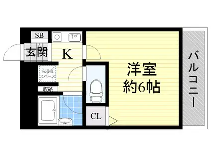 プレサンス新大阪(1K/4階)の間取り写真