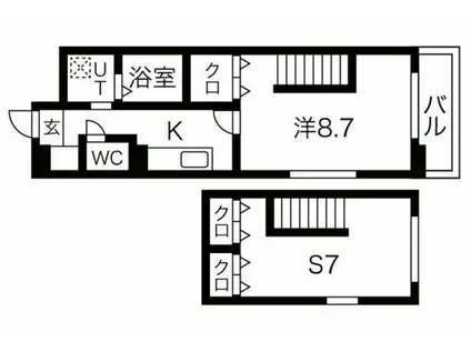 プレセンテ(1SK/1階)の間取り写真