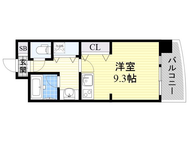 サンロワール江坂(ワンルーム/7階)の間取り写真