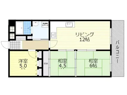 ライオンズマンション第7江坂(3LDK/3階)の間取り写真
