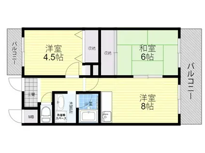 サンライズマンション(2LDK/1階)の間取り写真